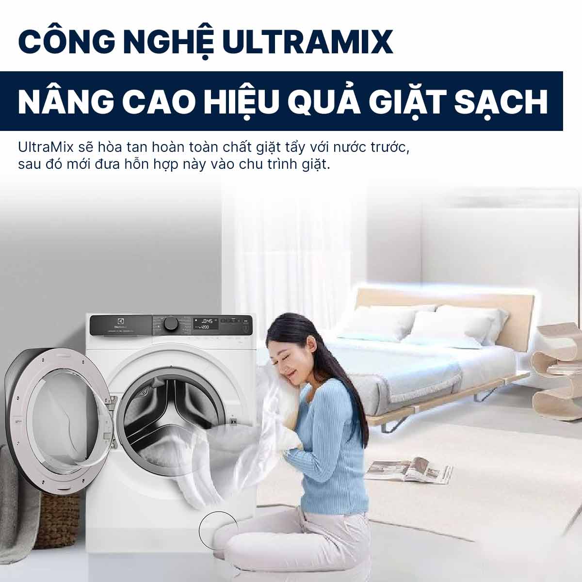 Máy giặt Electrolux Inverter 11Kg EWF1143R7WC