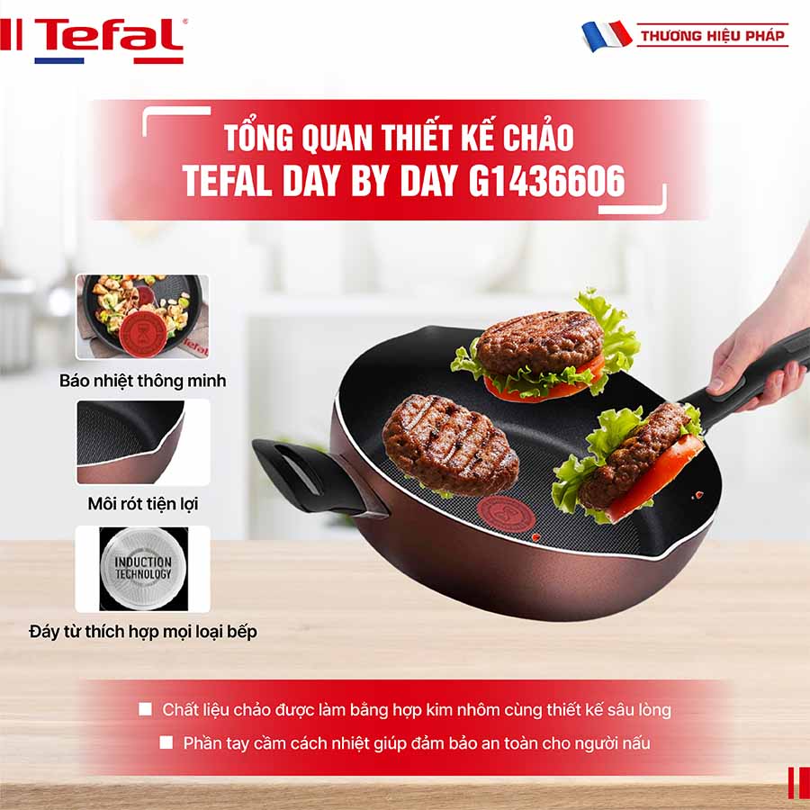 Chảo sâu lòng Tefal Day By Day G1436606 28cm