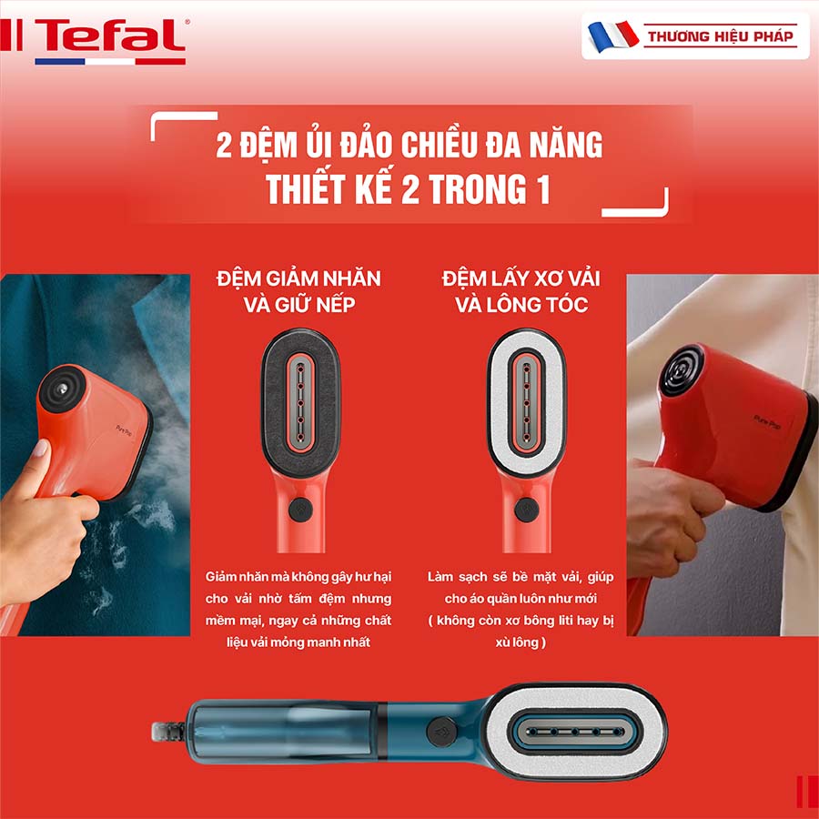 Bàn ủi hơi nước cầm tay Tefal Pure Pop DT2022 - 1300W