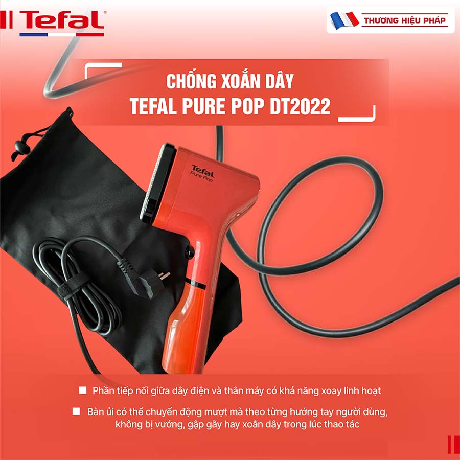 Bàn ủi hơi nước cầm tay Tefal Pure Pop DT2022 - 1300W