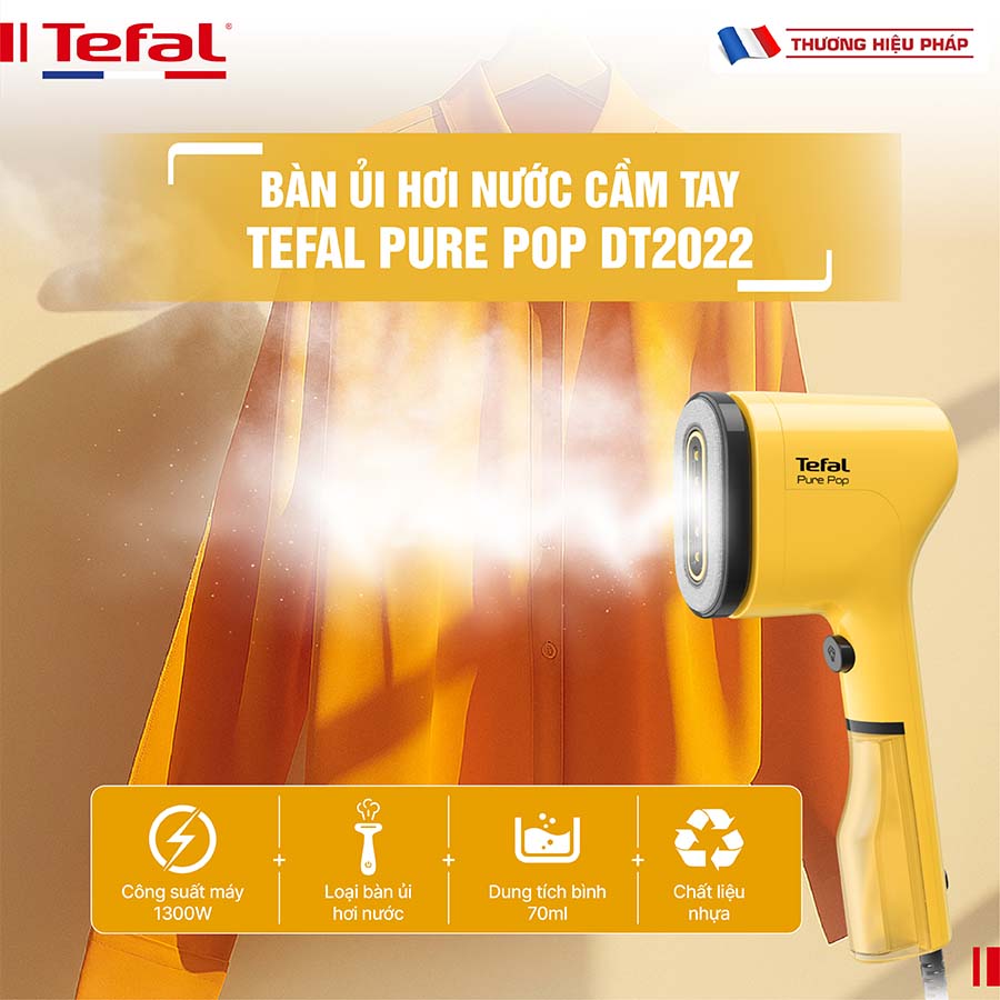 Bàn ủi hơi nước cầm tay TEFAL Pure Pop DT2026 - 1300W