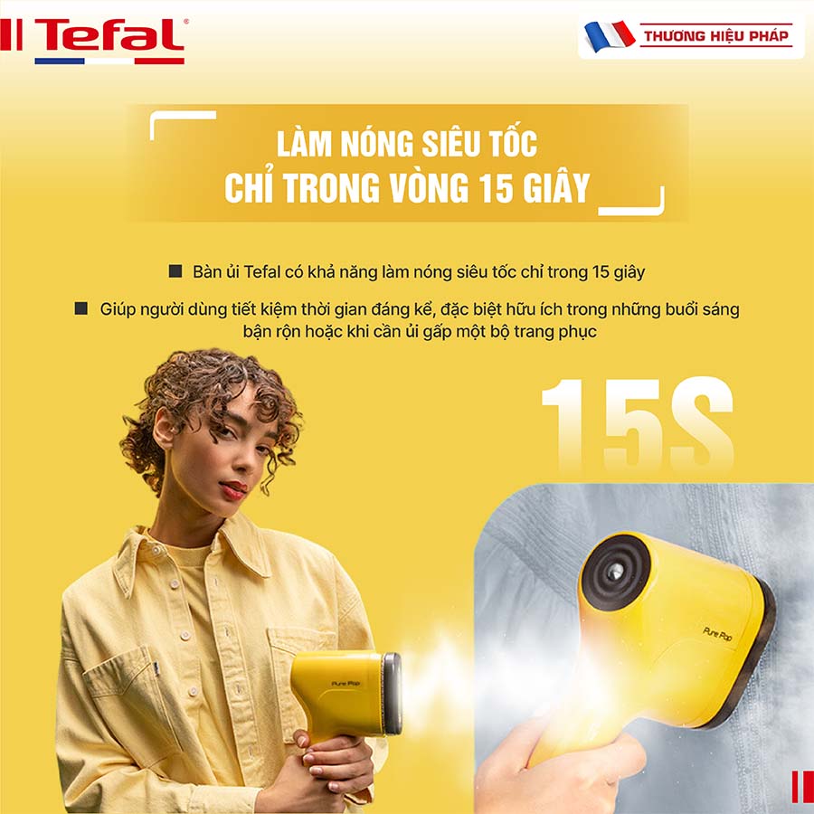 Bàn ủi hơi nước cầm tay TEFAL Pure Pop DT2026 - 1300W