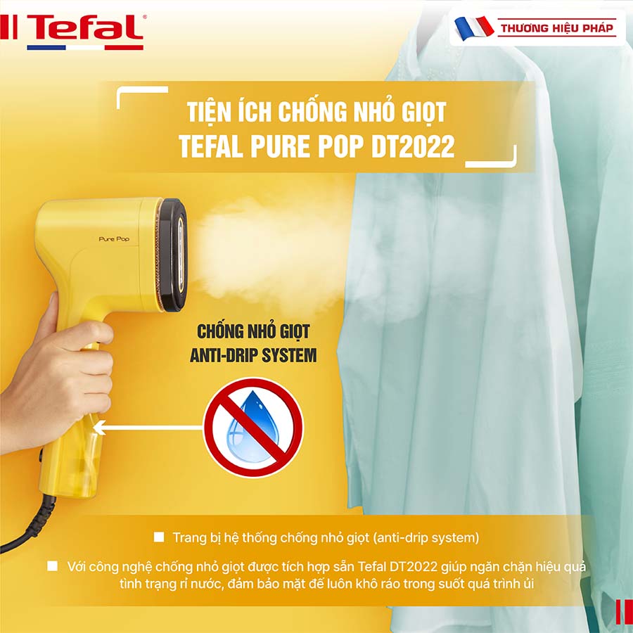 Bàn ủi hơi nước cầm tay TEFAL Pure Pop DT2026 - 1300W