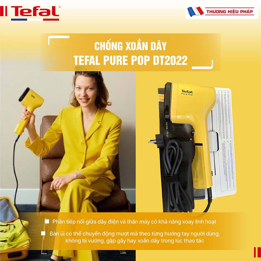 Bàn ủi hơi nước cầm tay TEFAL Pure Pop DT2026 - 1300W