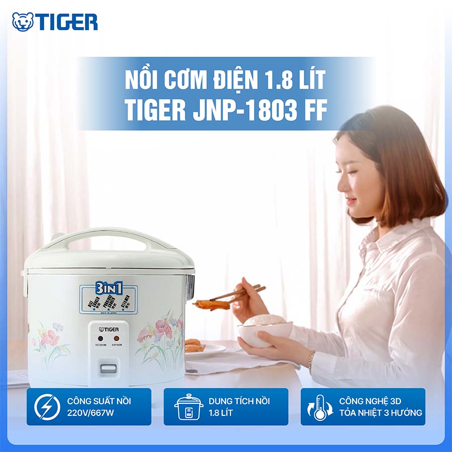 Nồi cơm điện Tiger JNP-1803 FF dung tích 1.8 lít