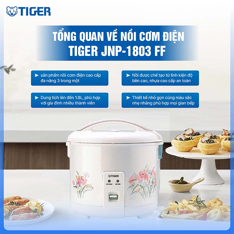 Nồi cơm điện Tiger JNP-1803 FF dung tích 1.8 lít