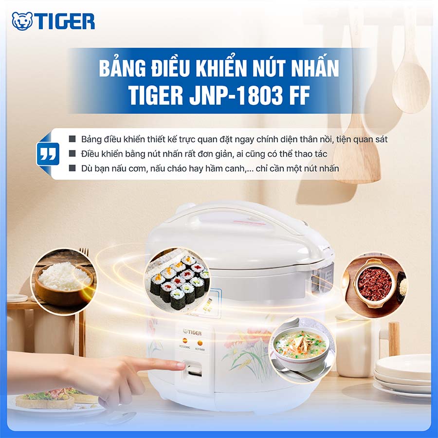 Nồi cơm điện Tiger JNP-1803 FF dung tích 1.8 lít