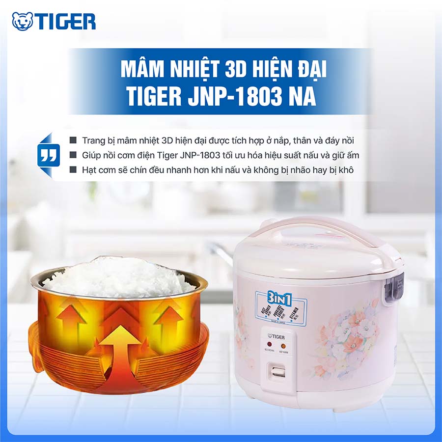Nồi cơm điện Tiger JNP-1803 NA dung tích 1.8 lít