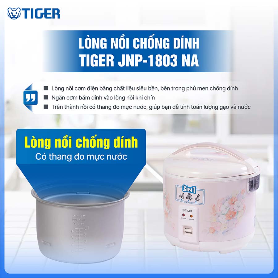 Nồi cơm điện Tiger JNP-1803 NA dung tích 1.8 lít