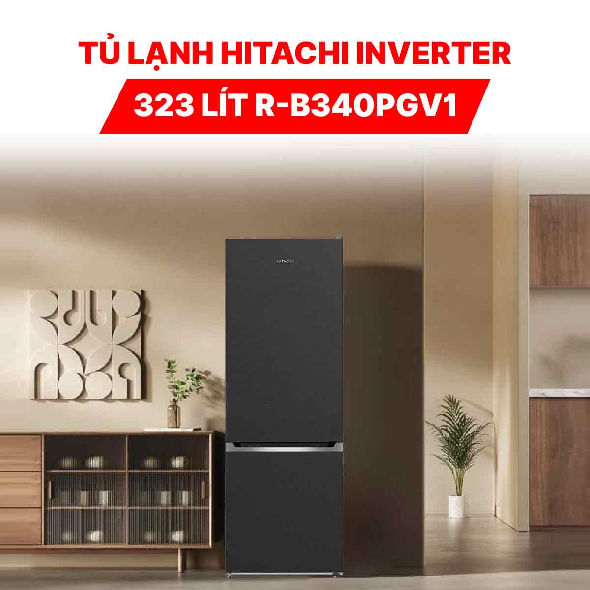 Tủ lạnh Hitachi Inverter 323 Lít R-B340PGV1