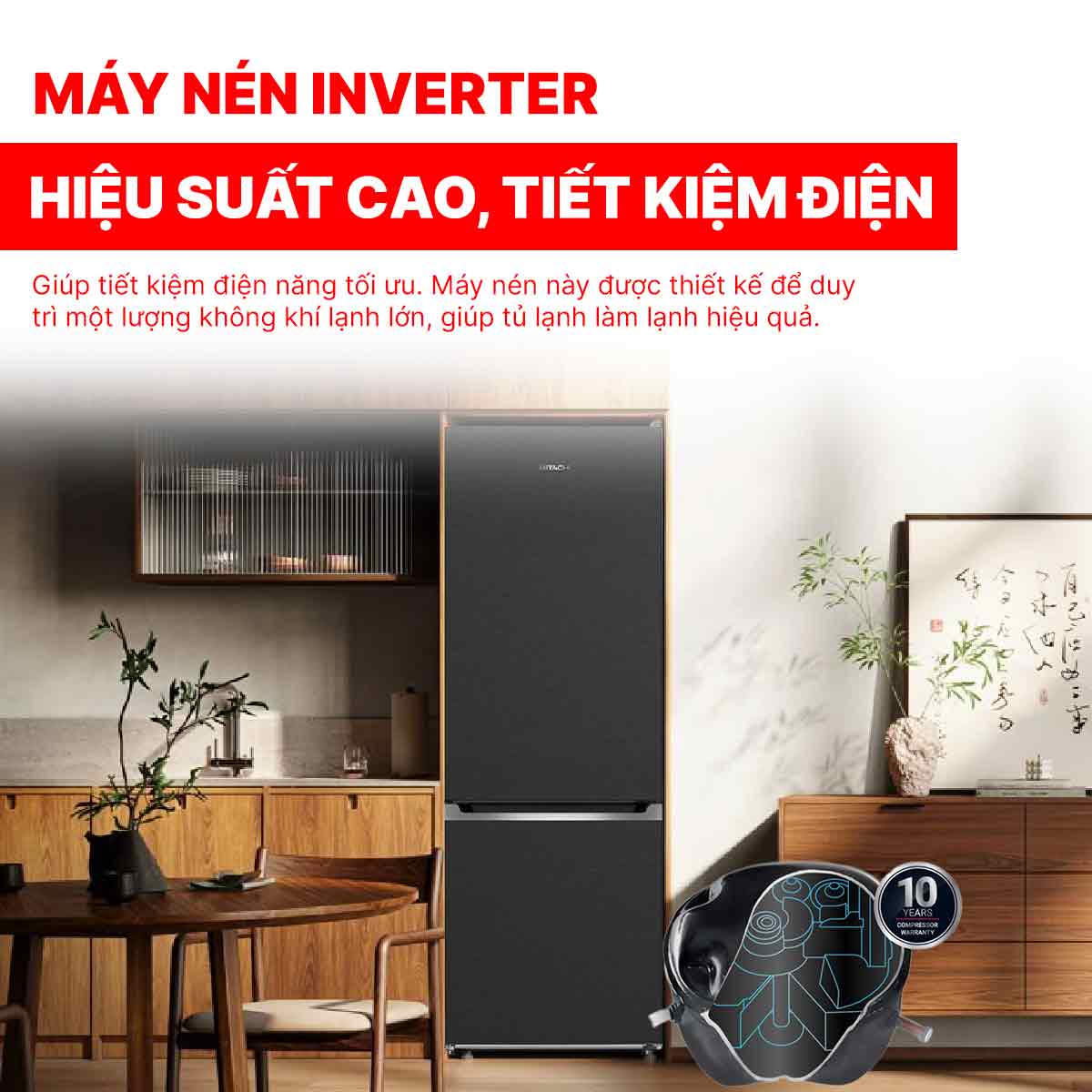 Tủ lạnh Hitachi Inverter 323 Lít R-B340PGV1