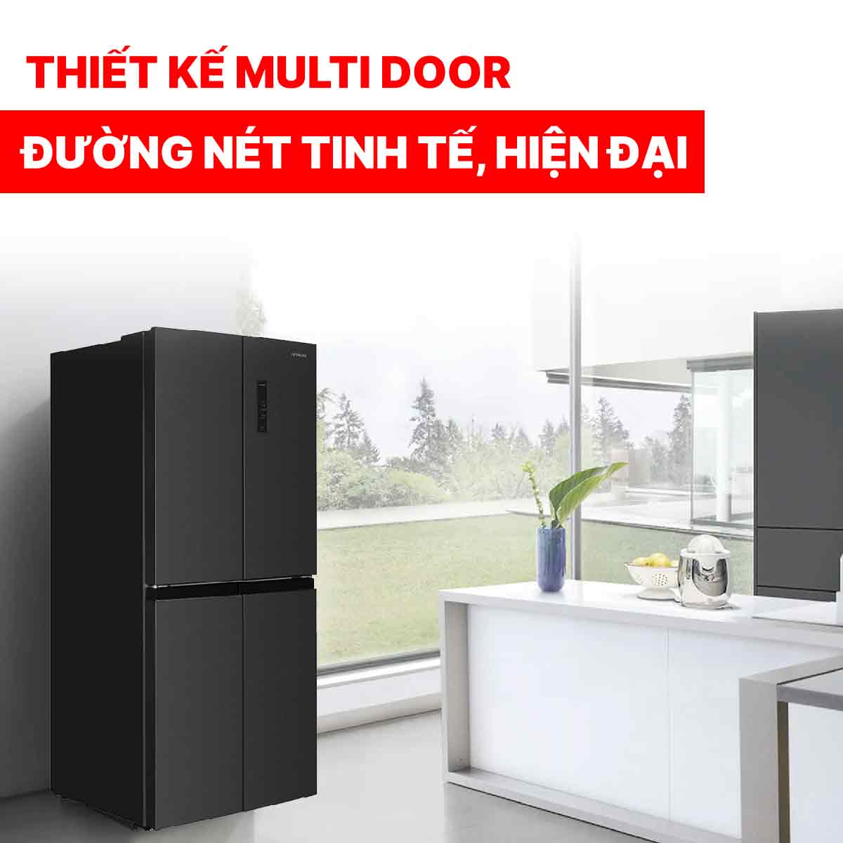 Tủ lạnh Hitachi Inverter 466 lít Multi Door HR4N7522DSDXVN