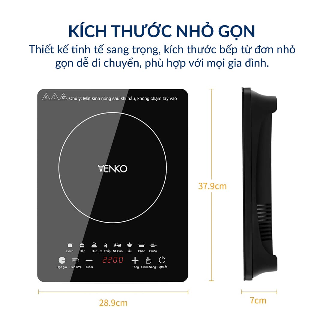 Kích thước bếp từ đơn 