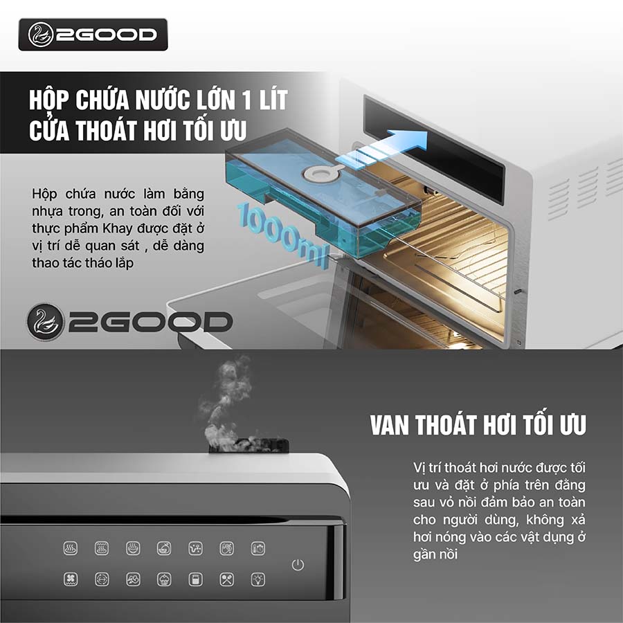 Nồi Chiên Không Dầu Hơi Nước 2GOOD S100