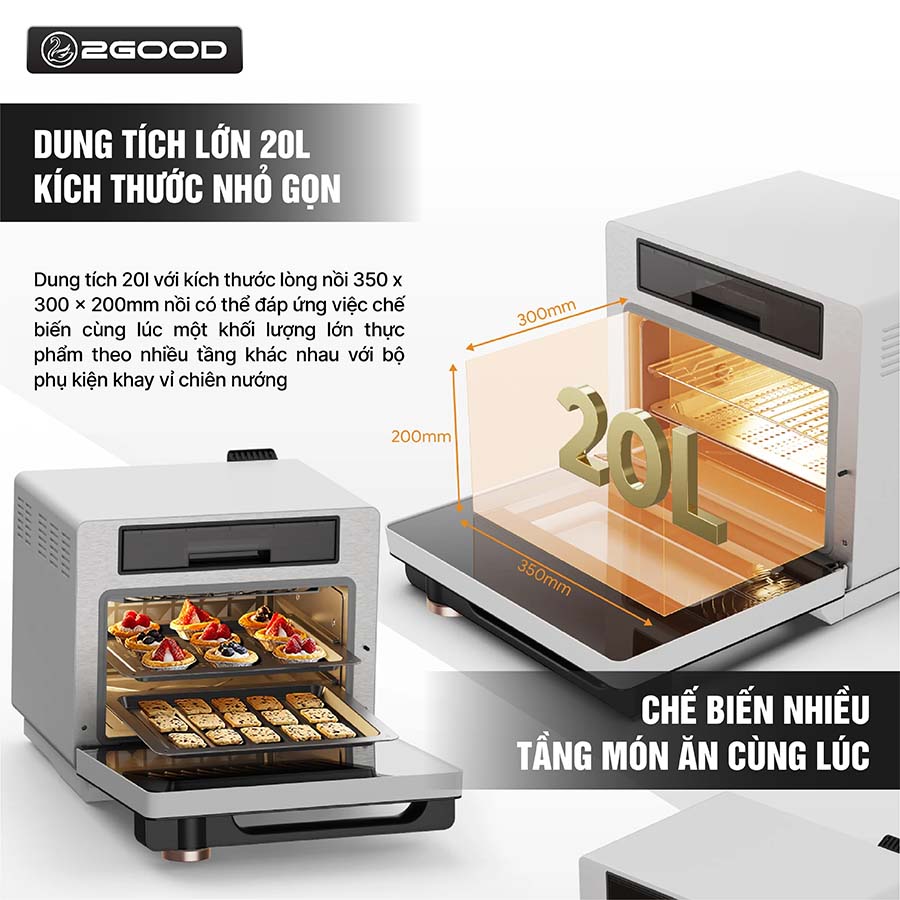 Nồi Chiên Không Dầu Hơi Nước 2GOOD S100