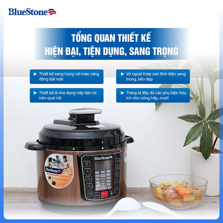 Nồi áp suất điện Bluestone PCB-5753 5 lít