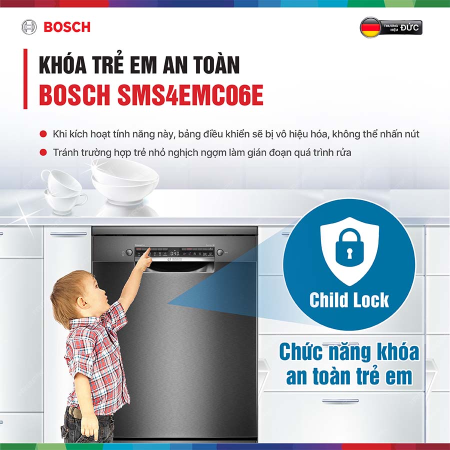 Máy rửa bát độc lập Bosch SMS4EMC06E