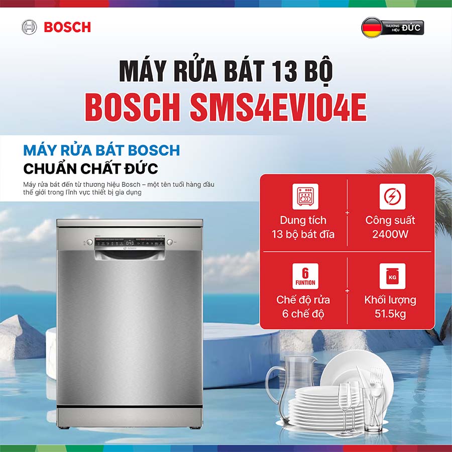 Tổng quan về máy rửa bát Bosch SMS4EVI04E