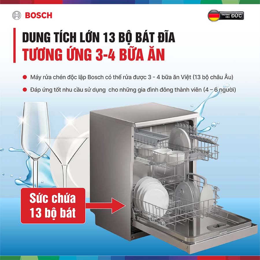 Dung tích rửa 13 bộ chén bát tiêu chuẩn châu Âu