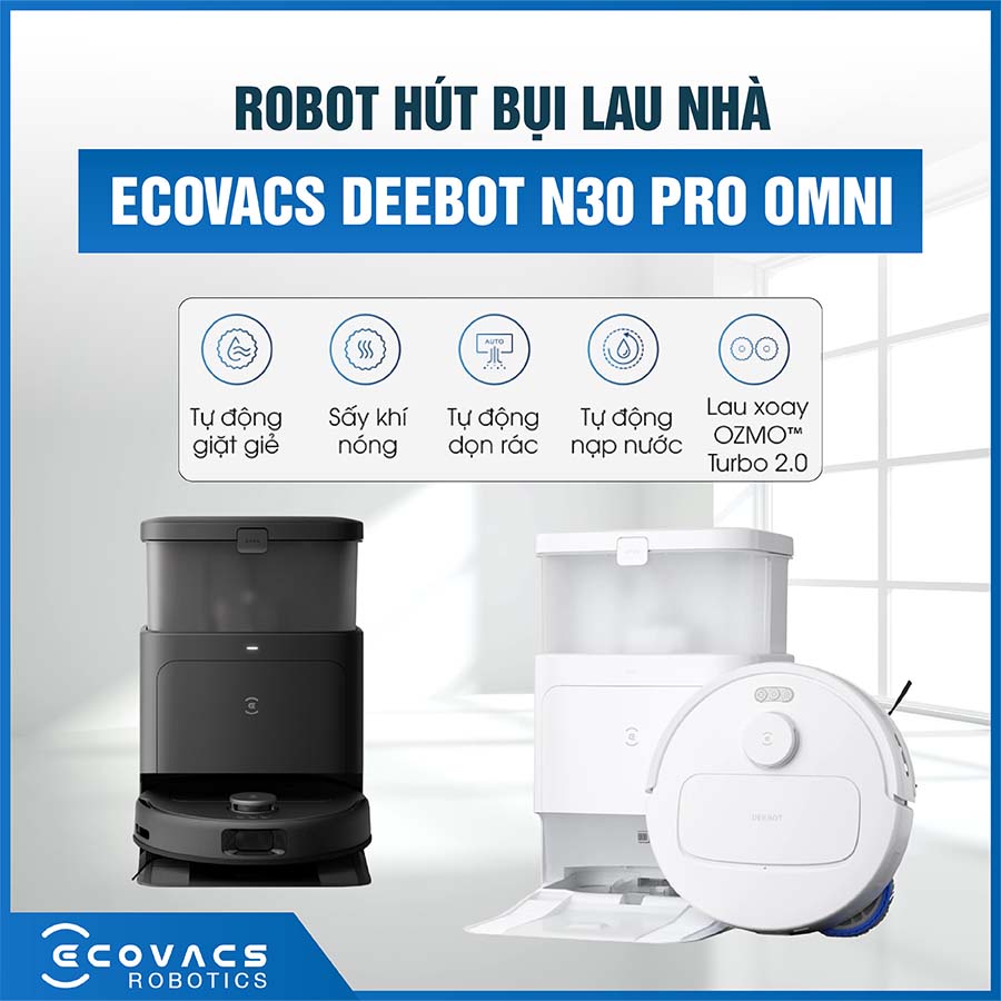 Robot hút bụi lau nhà Ecovacs Deebot N30 Pro Omni