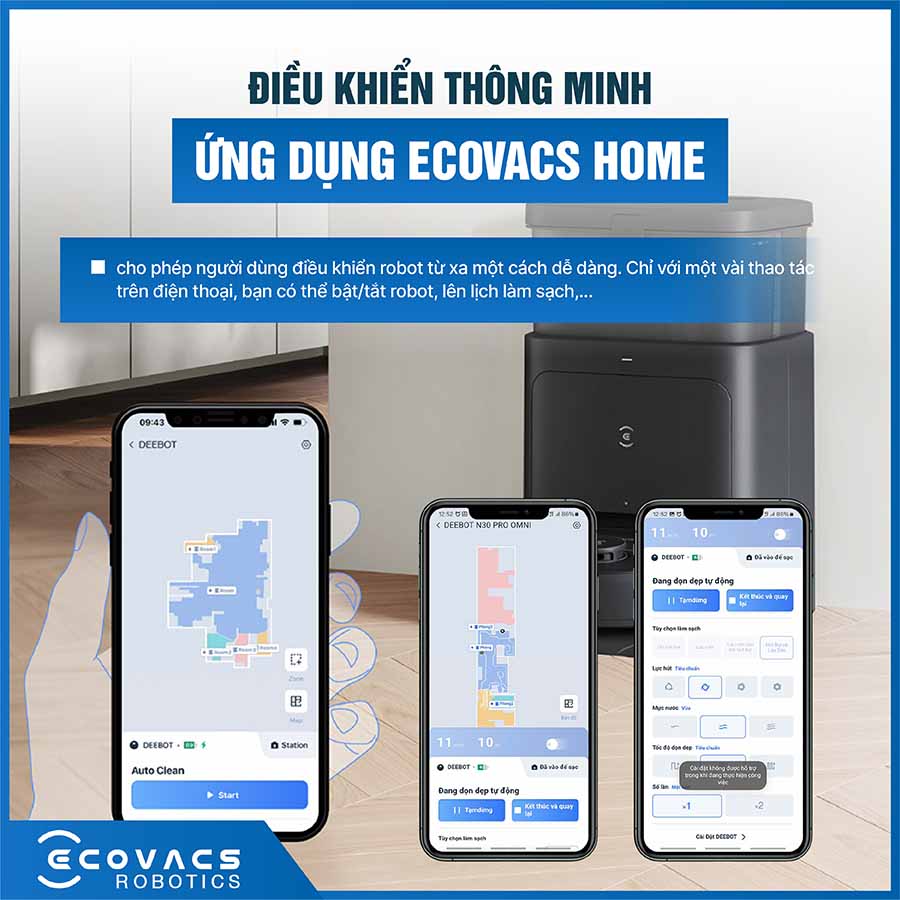 Robot hút bụi lau nhà Ecovacs Deebot N30 Pro Omni