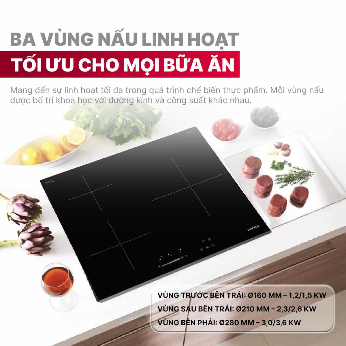 Bếp từ 3 vùng nấu Hafele HC-I6035B 533.09.961
