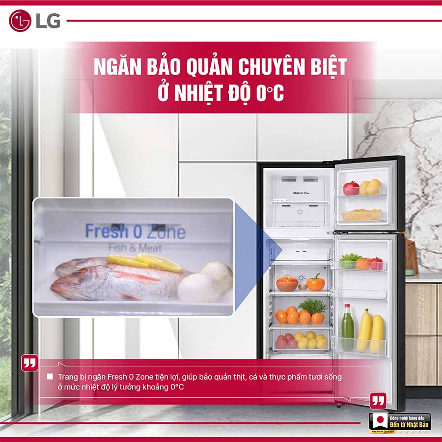 Tủ lạnh LG Inverter 266 lít LTB26BLM