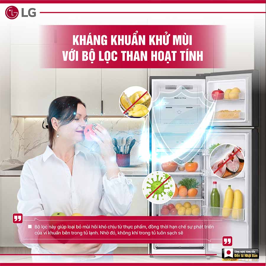 Tủ lạnh LG Inverter 266 lít LTB26BLM