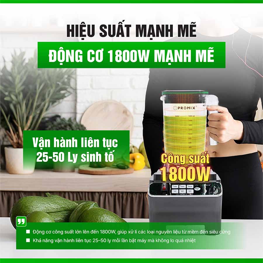 Máy xay sinh tố công nghiệp Promix PM-912B model mới nhất 2025