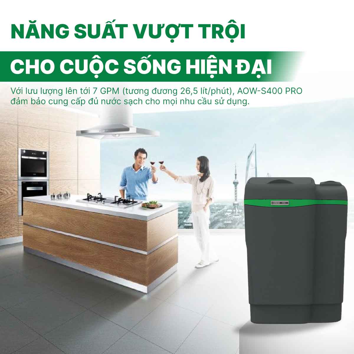 Hệ thống lọc nước đầu nguồn A.O Smith AOW-S400 PRO