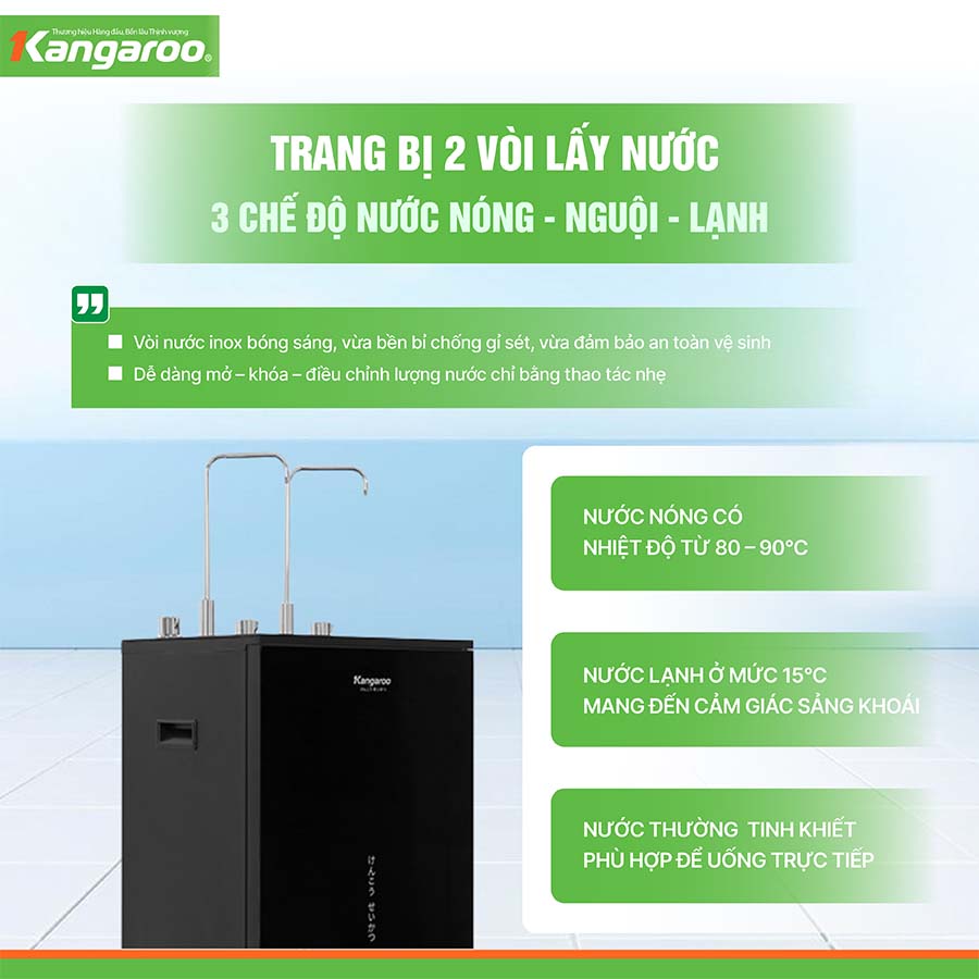 Máy lọc nước nóng lạnh Kangaroo Hydrogen KG10A12