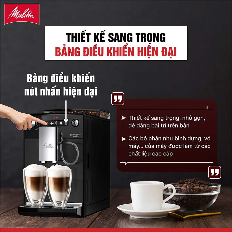 Máy pha cà phê tự động Melitta Latticia OT Đen