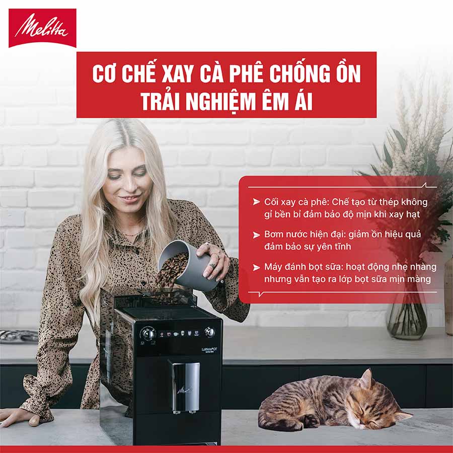 Máy pha cà phê tự động Melitta Latticia OT Đen