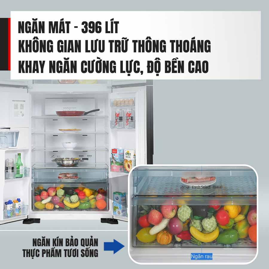 Tủ lạnh Hitachi Inverter 540 lít R-FW690PGV7 GBK QH243240 3