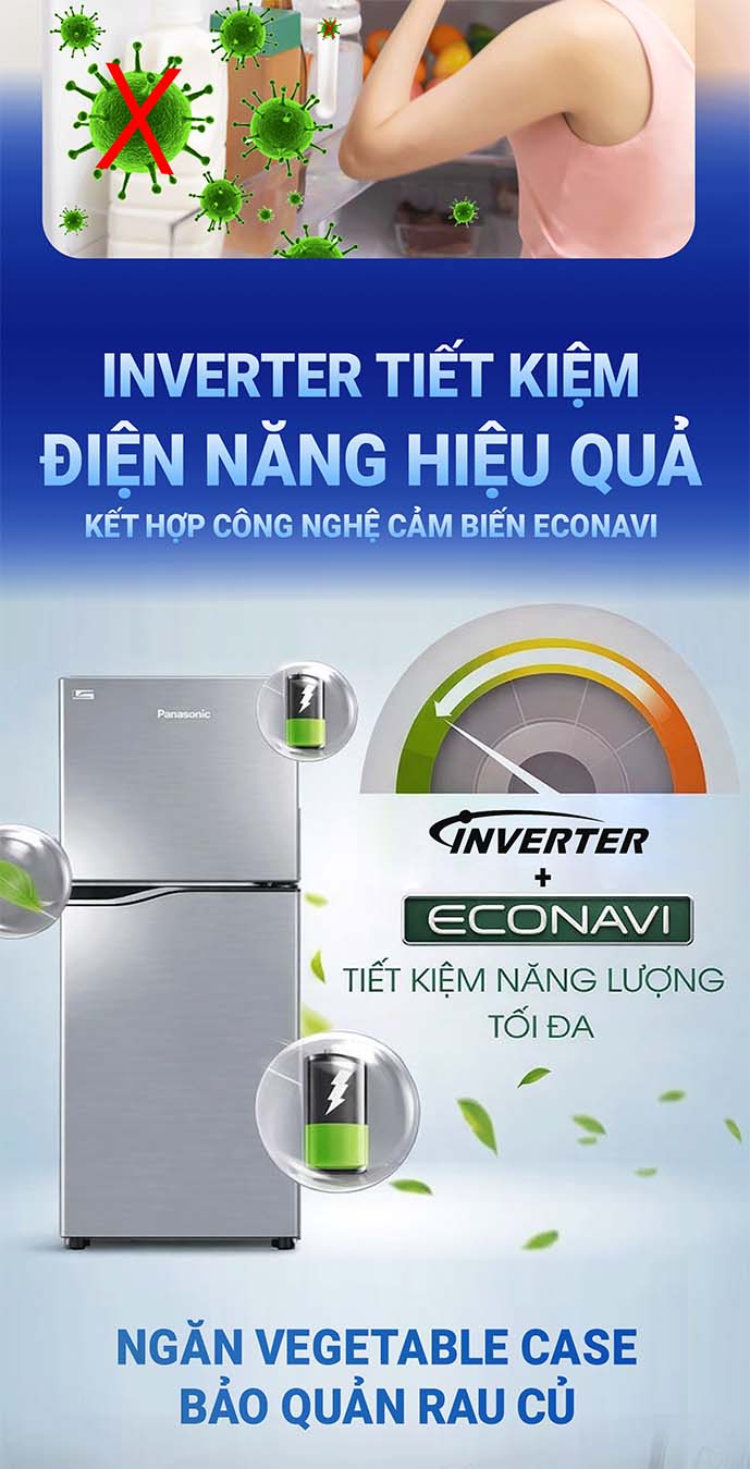 Tủ lạnh Panasonic Inverter 170 lít NR-BA190PPVN QH106732 4