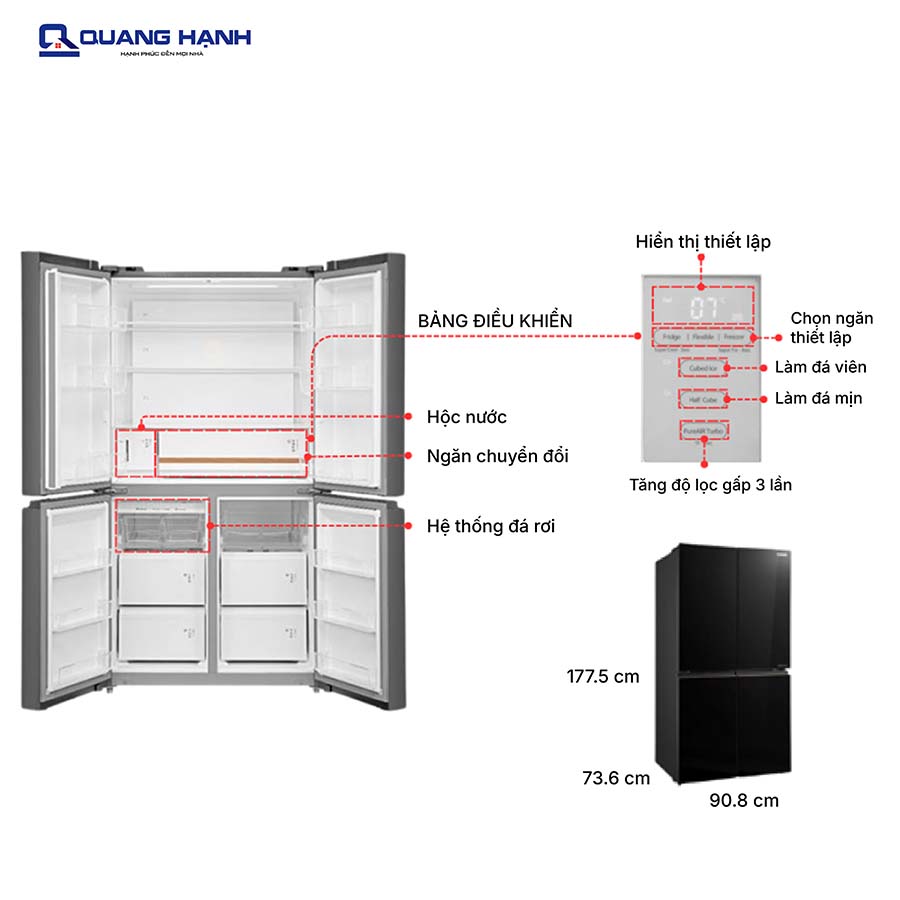 Tủ lạnh Toshiba Inverter 711 lít Multi Door GR-RF895WIA-PGV(22)-XK QH245638 1