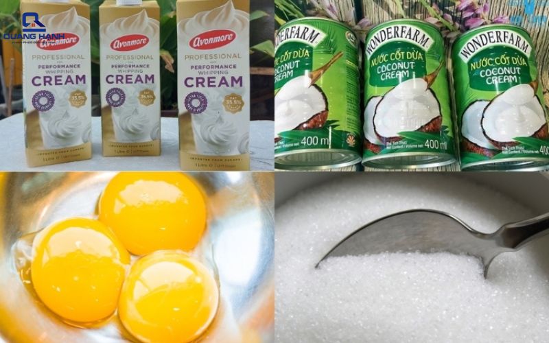 làm kem dừa bằng máy xay sinh tố