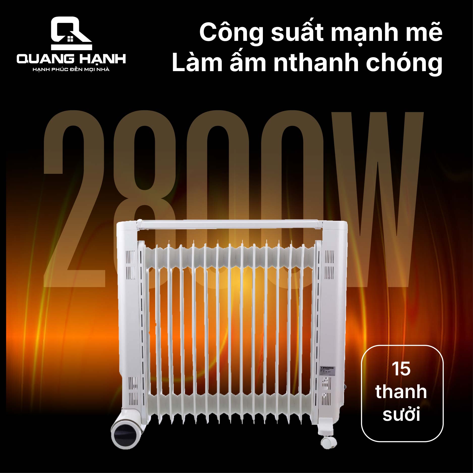 Máy Sưởi Dầu 15 Thanh Tiross TS9215 QH3148 5