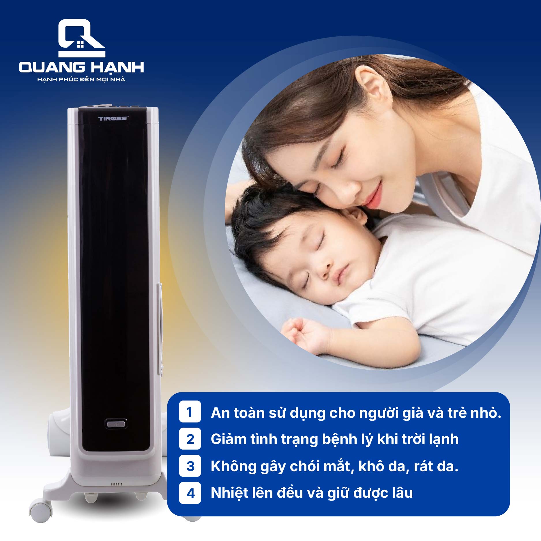 Máy Sưởi Dầu 15 Thanh Tiross TS9215 QH3148 8