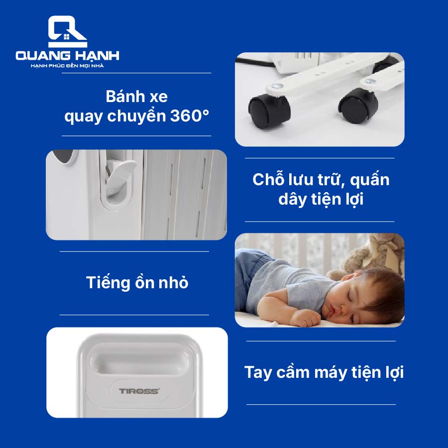 Máy sưởi dầu 13 thanh Tiross TS9221 QH72590 8