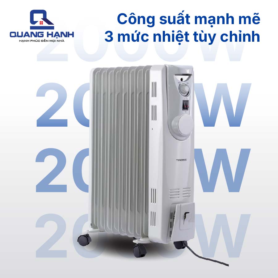 Máy Sưởi Dầu 9 Thanh Tiross TS923 QH1866 6