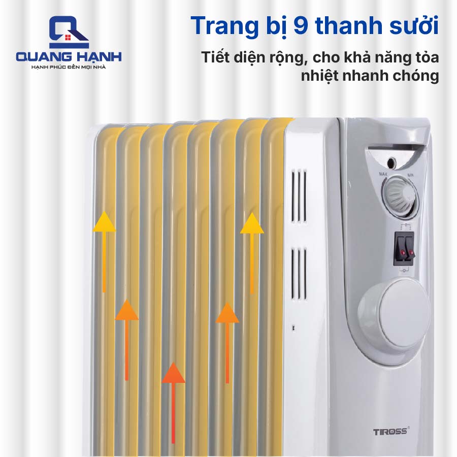 Máy Sưởi Dầu 9 Thanh Tiross TS923 QH1866 8