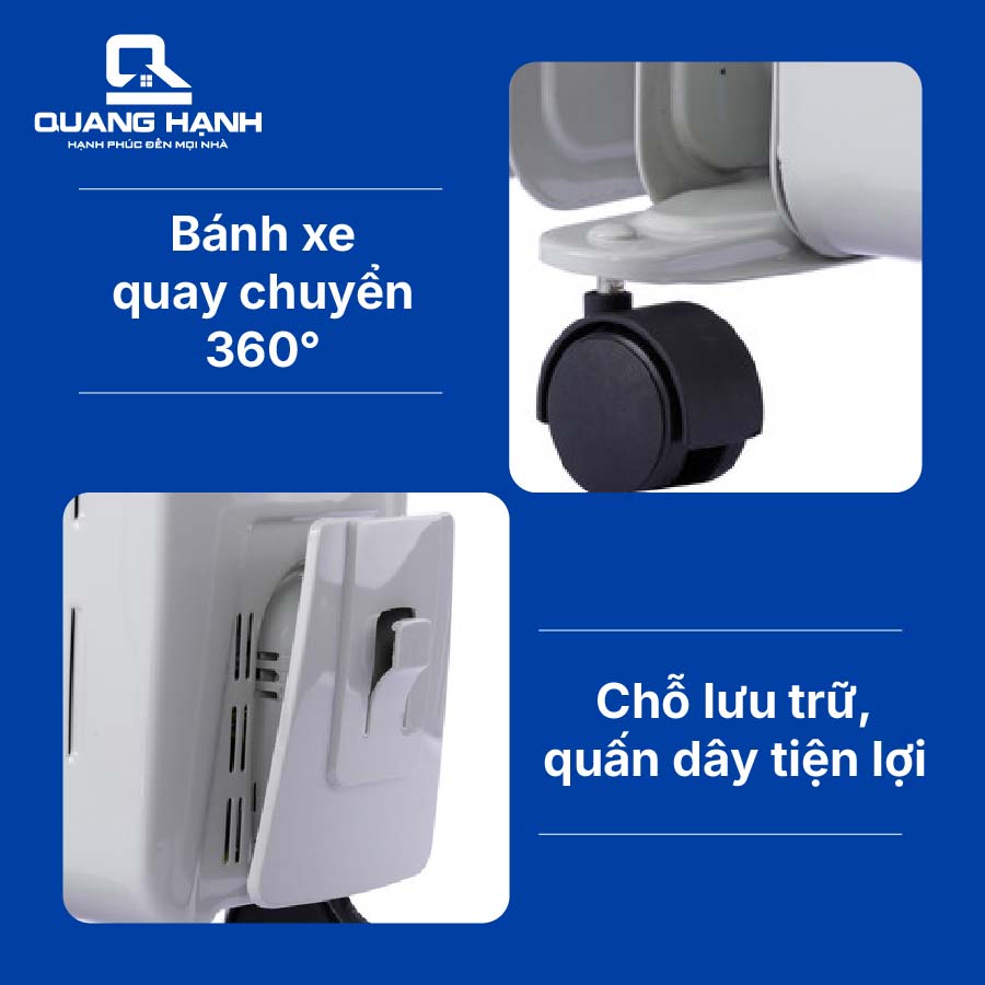 Máy sưởi dầu Tiross 13 thanh TS926-1 QH1107 8