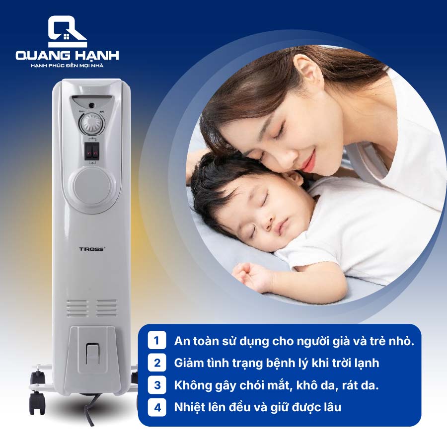 Máy sưởi dầu Tiross 13 thanh TS926-1 QH1107 9