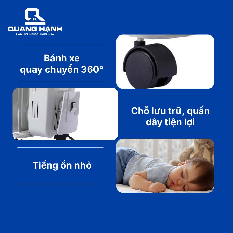 Máy sưởi dầu Tiross 13 thanh TS926 QH7037 8