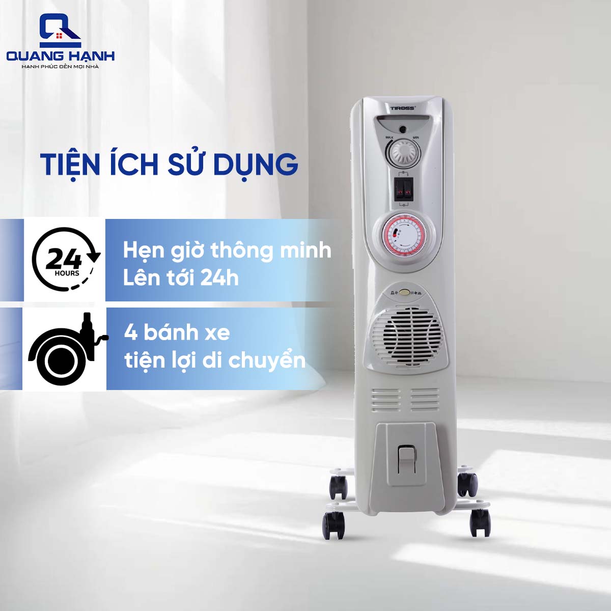 Máy sưởi dầu Tiross 11 thanh TS920 có hẹn giờ QH1146 4