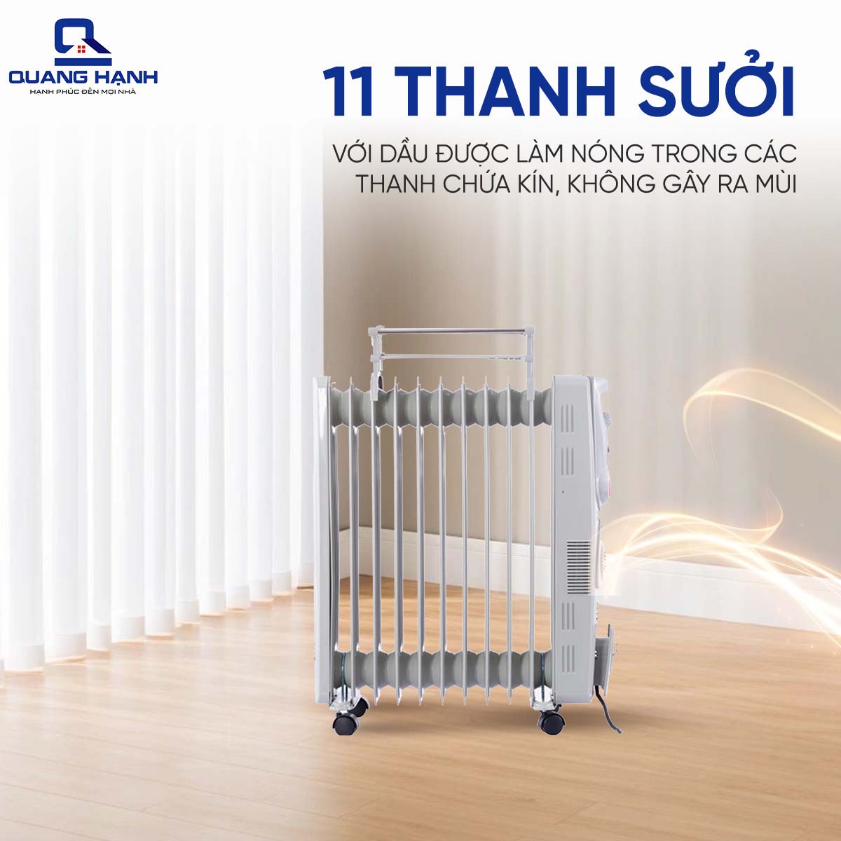 Máy sưởi dầu Tiross 11 thanh TS920 có hẹn giờ QH1146 5