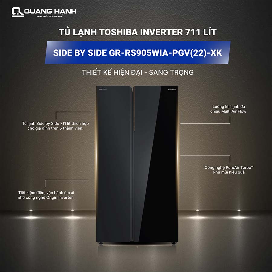 Tủ lạnh Toshiba Inverter 711 lít Side By Side GR-RS905WIA-PGV(22)-XK QH245640 2