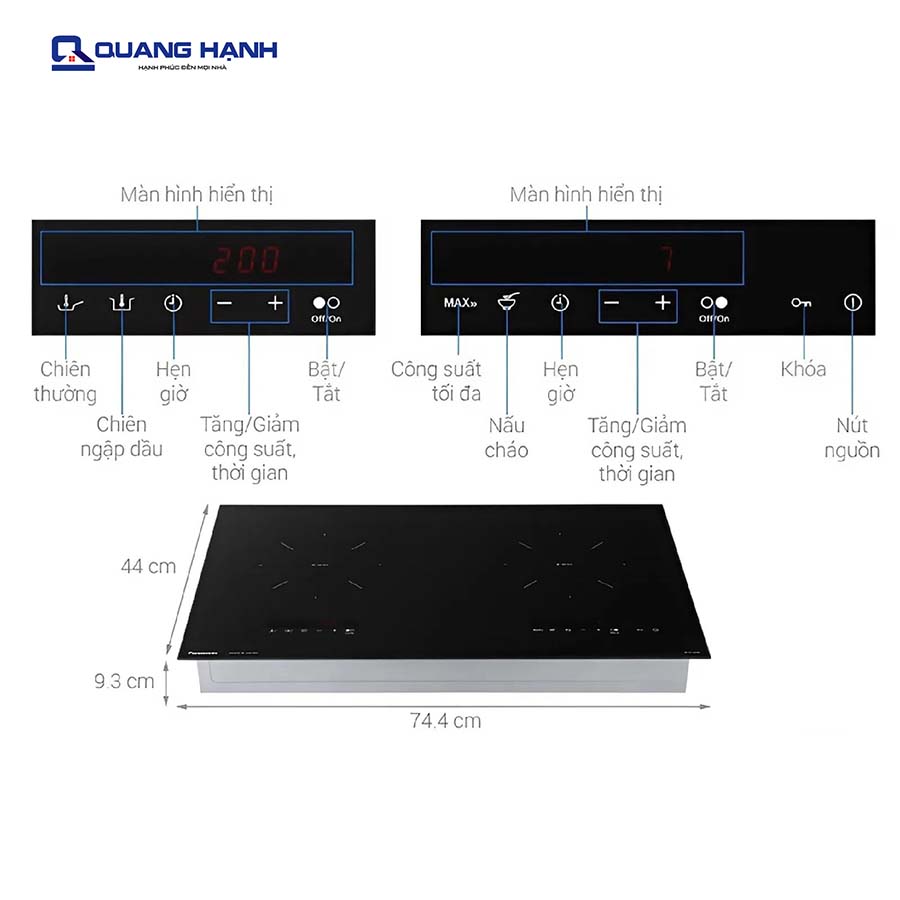 Bếp từ đôi lắp âm Panasonic KY-C1W70KRA QH246947 1