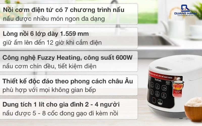 hướng dẫn sử dụng nồi cơm điện tefal